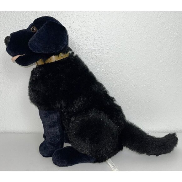 FAO SCHWARTZ 16" Black Realistic Plush Stuffed LABRADOR RETRIEVER Dog Collar EUC - Picture 4 of 8